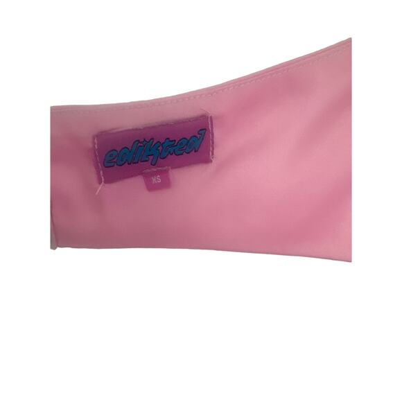 Edikted pink mini dress Sz Xs 100% polyester used great condition - Picture 3 of 8